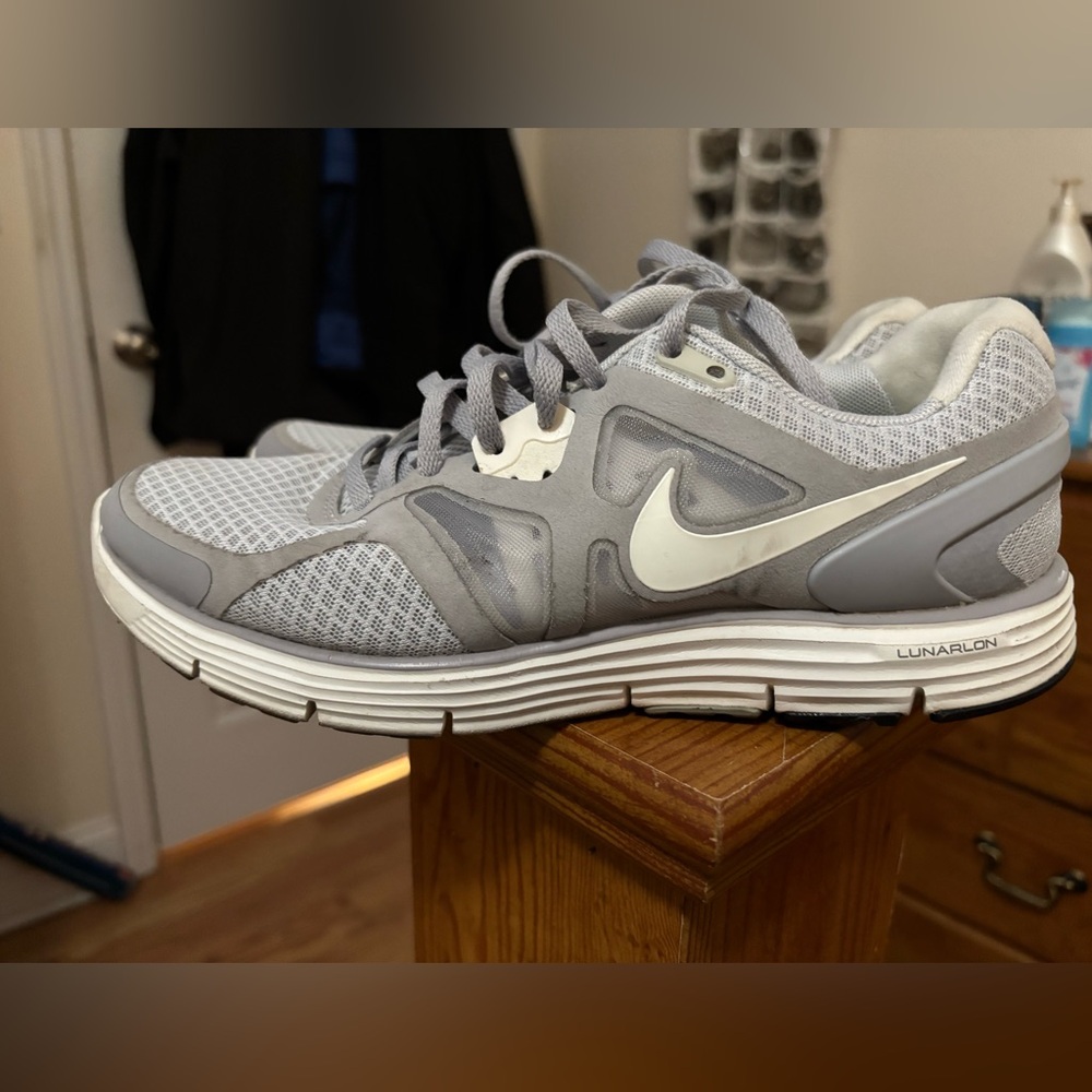 Nike Gray and White Athletic Shoes